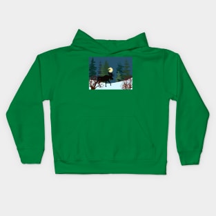 The Moose, the Bear and the Moon Kids Hoodie